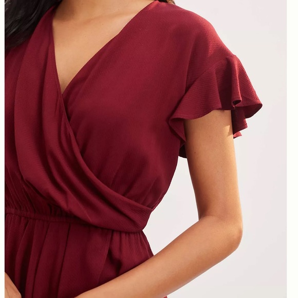 Anthropologie Surplice High-Low Blouse Wine S NWT - Picture 2 of 9